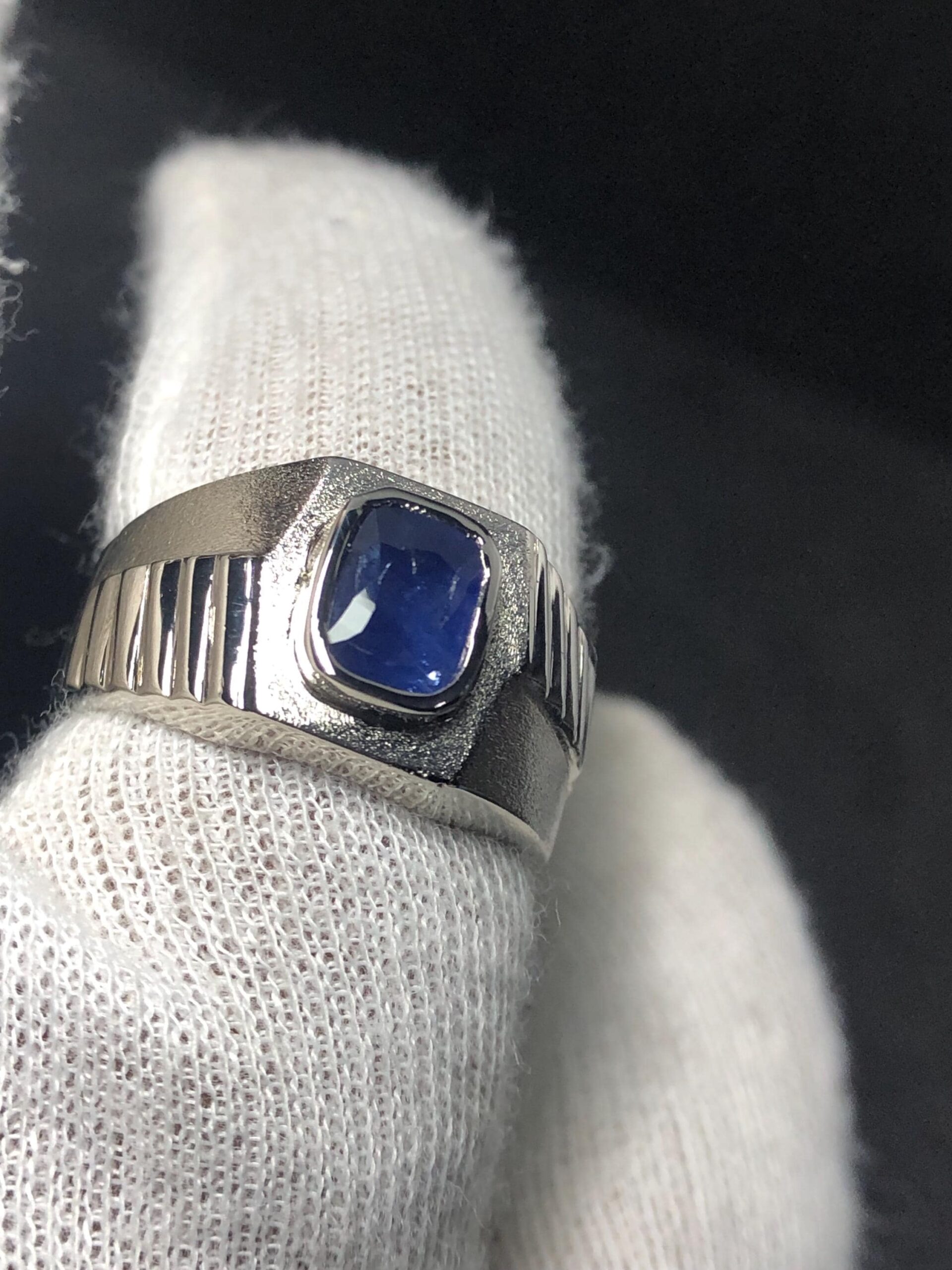 Natural Blue Sapphire Ring 1.70 Ct Sri Lankan Ceylon Sapphire Ring 925 Sterling Silver Mens Ring Heated Blue Sapphire Size 10 - Image 8