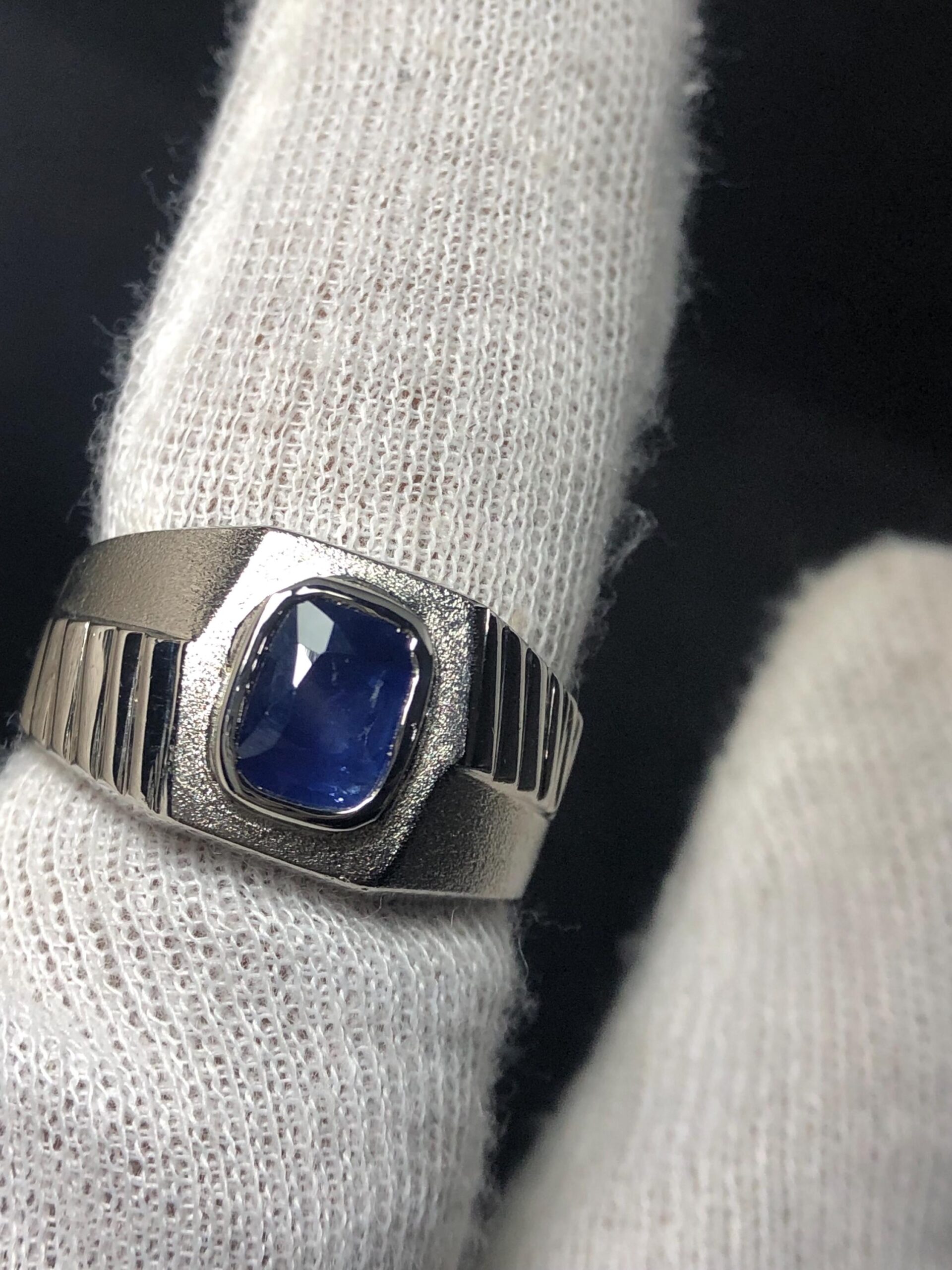 Natural Blue Sapphire Ring 1.70 Ct Sri Lankan Ceylon Sapphire Ring 925 Sterling Silver Mens Ring Heated Blue Sapphire Size 10 - Image 4