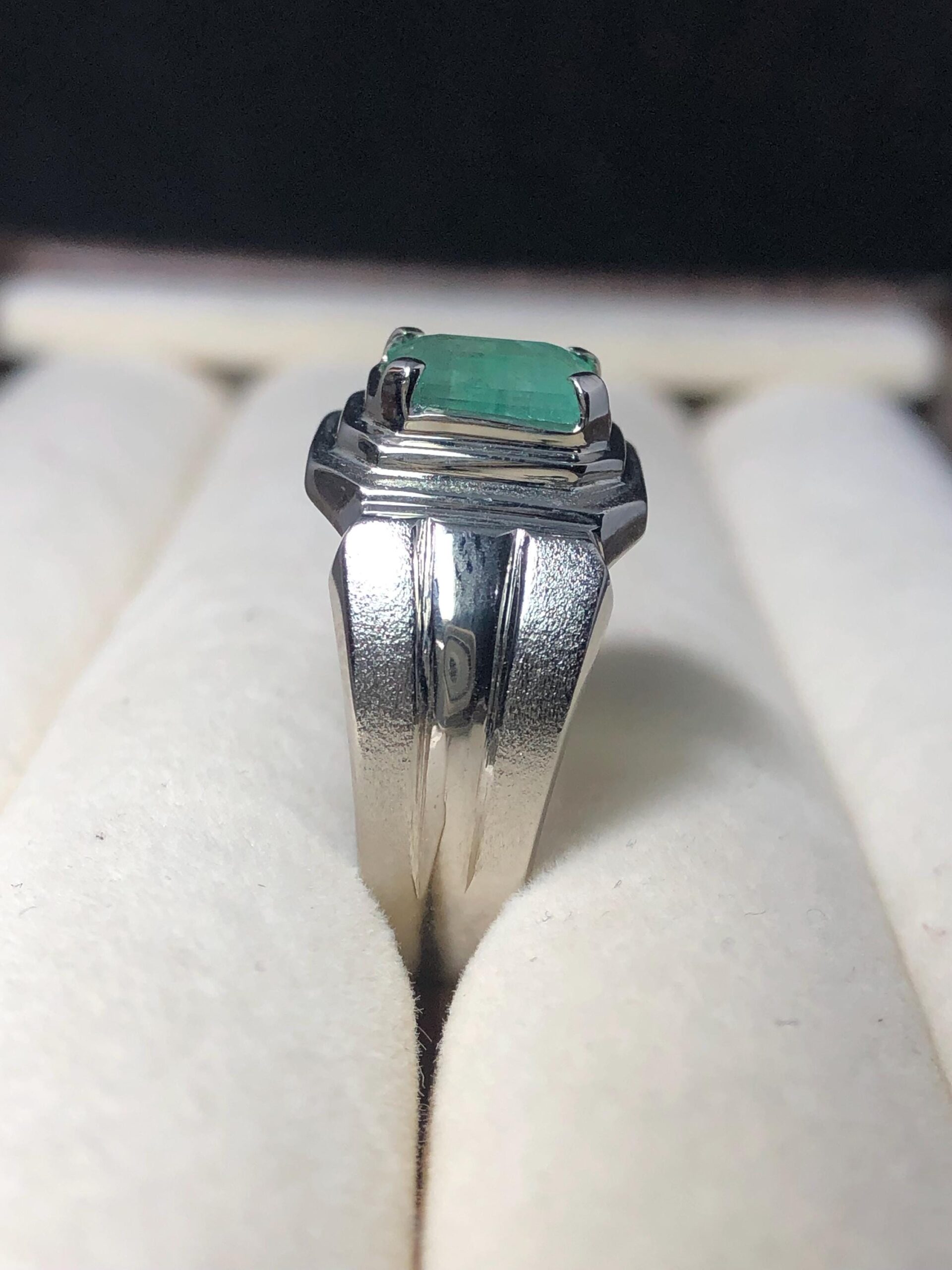 Natural Emerald Ring 2.235 Ct No Oil Emerald Ring 925 Sterling Silver Ring US Size 10.5 Men's Gemstone Ring Statement Ring - Image 7