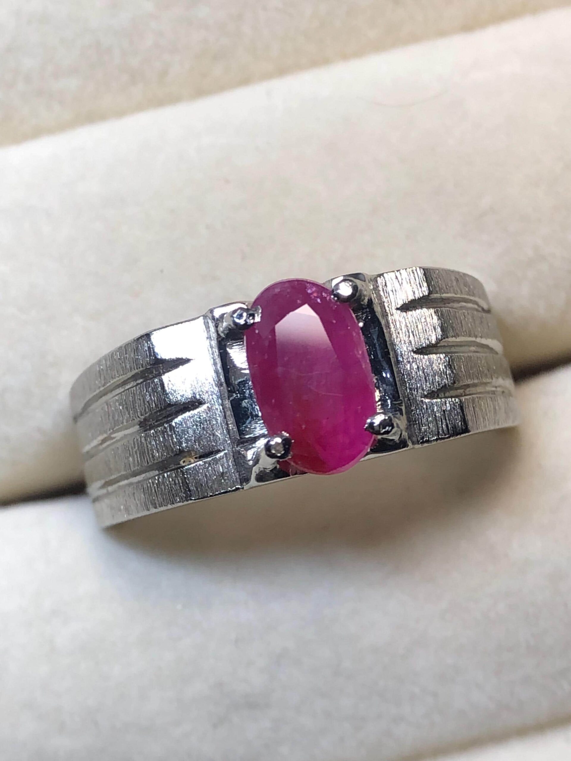 Natural Burma Ruby Ring 2.20 Ct, S925 Sterling Silver Ring Size 9, No Heat No Treatment Ruby, Certified Gemstone Jewelry, Men's Ring - Image 4