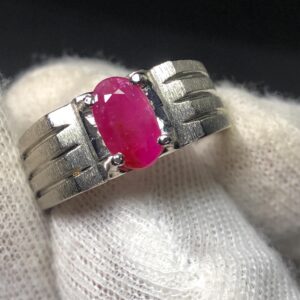 Natural Burma Ruby Ring 2.20 Ct, S925 Sterling Silver Ring Size 9, No Heat No Treatment Ruby, Certified Gemstone Jewelry, Men's Ring