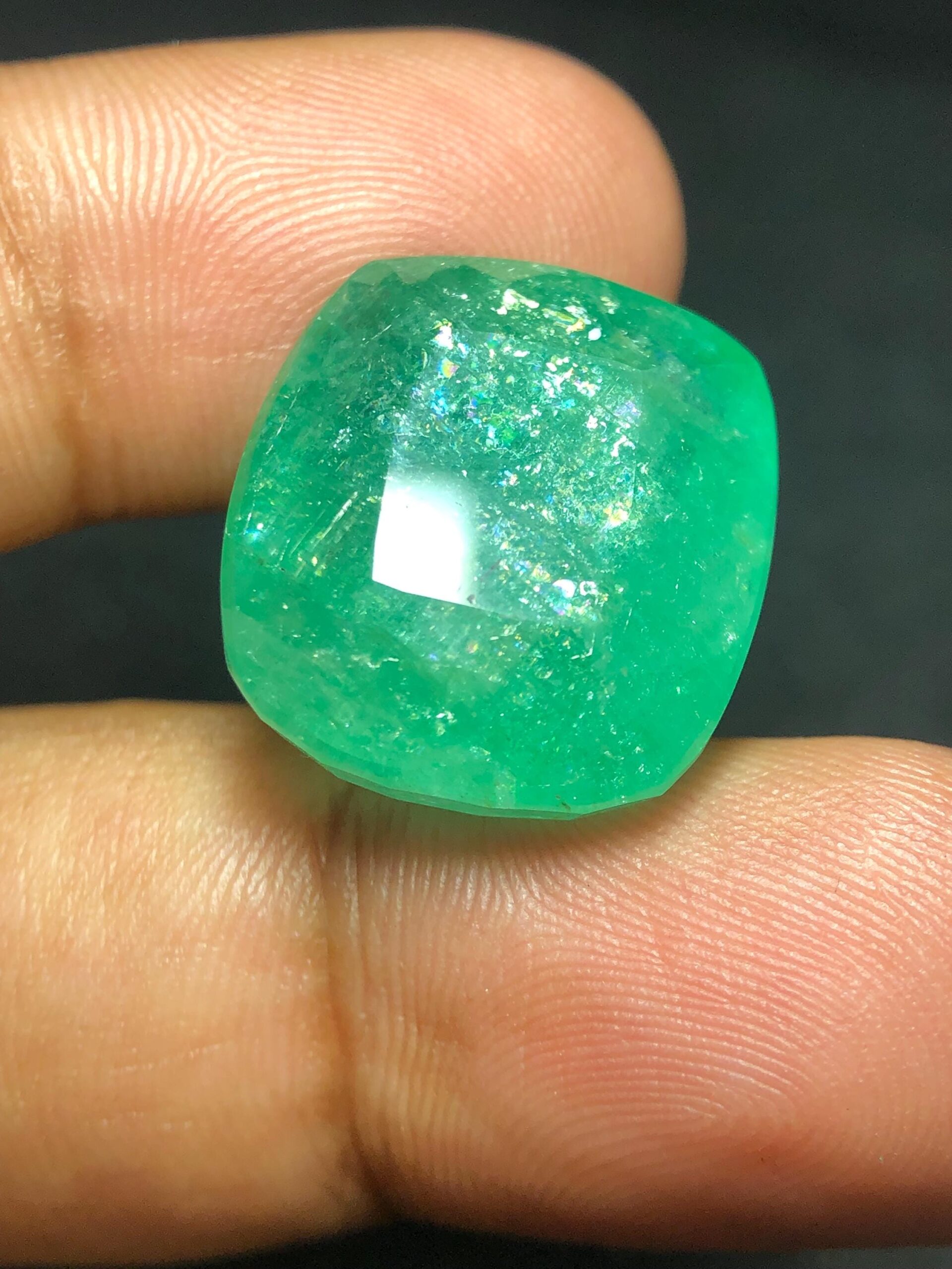Natural Green Emerald 32.805 Ct Cushion Cut Loose Gemstone, 20.2 x 17.8 mm, Large Emerald for Custom Jewelry - Image 5