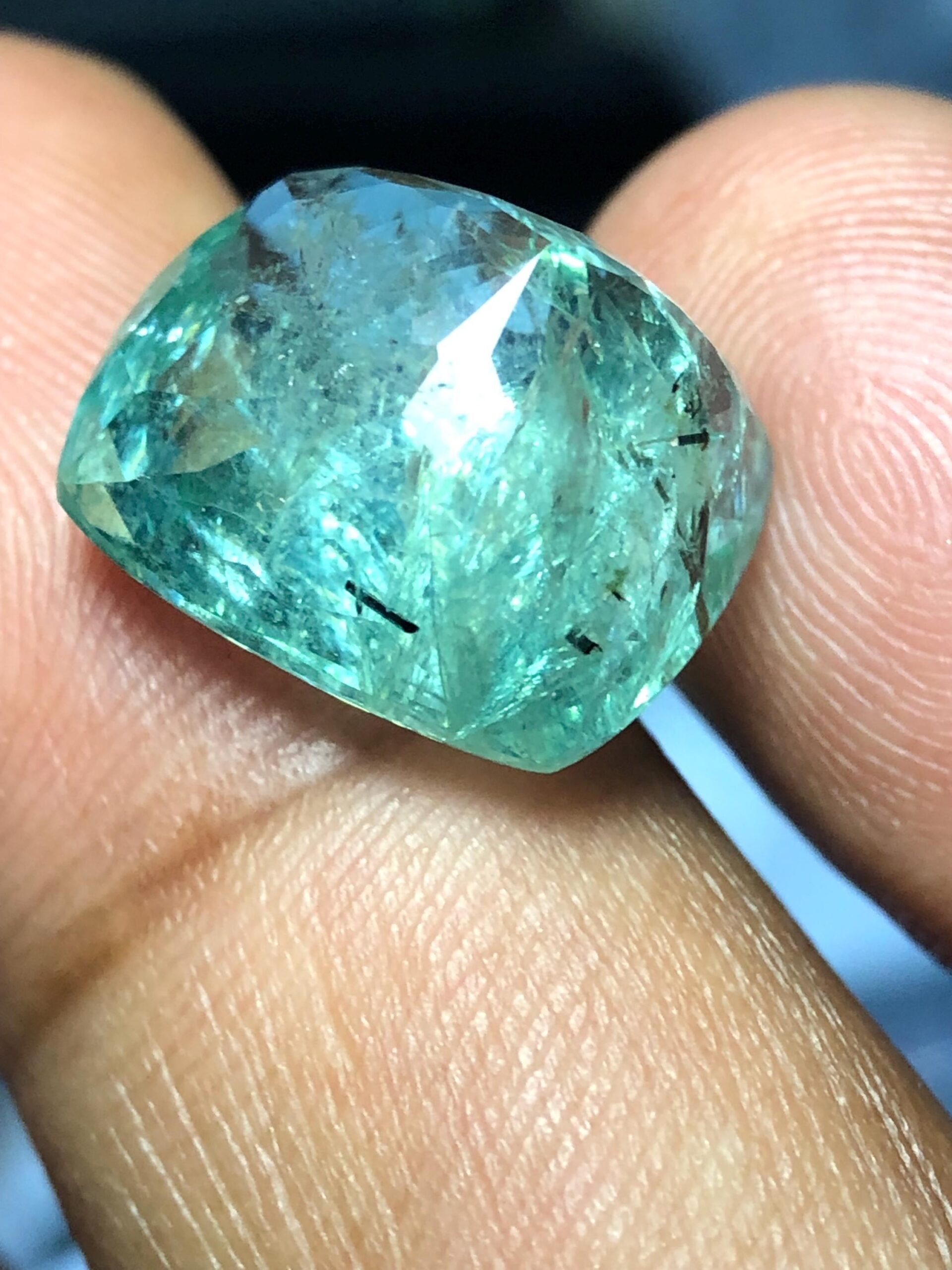 Natural Pakistani Emerald 12.24 Carat, 15.2mm Green Emerald Loose Gemstone, Pakistan Mine Emerald, Cushion Cut Gemstone for Jewelry - Image 2